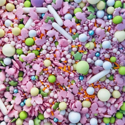 Purple Cupcakes Sprinkles Mix - HAPPY BUNNY - Cake and Cupcake Sprinkles for Birthdays, Weddings and all occassions