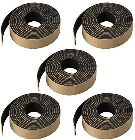 BQLZR Speaker Gasket Tape Black Self Adhesive 3.28 Feet x 1/2 x 0.06 Inch Pack of 5