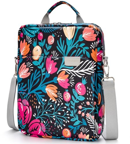 molshine Multi-purpose 11 Inch Tablet Sleeve Shoulder Bags,Handle Carrying Case for iPad Pro M4 10/9/8/7th,Air M2 5/4th 10.9,Samsung Galaxy Tab S8/S9,Trolley Sleeve Design(Tulip)