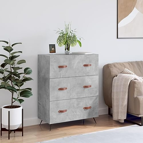 Commode Gris béton 69,5x34x90 cm Bois d'ingénierie