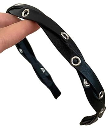 Shuade Harajuku Serre-tête en cuir torsadé pour le lavage du visage doux pour femme et fille Accessoires de cheveux PU Bandeau en cuir PU Bandeau en cuir