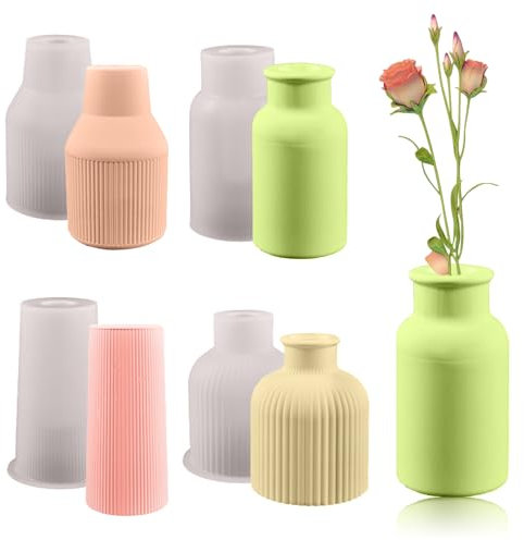 4 Stück Vase Silikonform,DIY Vases Resin Formen,Blumenvase Silikonformen,Epoxidharz Formen Moulds,Epoxidharz Formen Vase,Handgefertigte Silikonform,Vase Gießformen,für DIY Blumentopf Formen
