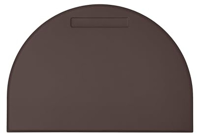 Eglooh - Diana - Schreibtischunterlage aus Leder Dunkel Braun cm 80x50 - Mit halbrunder Form, Stiftfach und Handwerkliche Nähte - Made in Italy