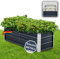 DELUKE® Hochbeet Metall JUPP - Verzinkter Stahl Wetterfest | Hochbeet für Garten | Anthrazit, 125x47x40cm