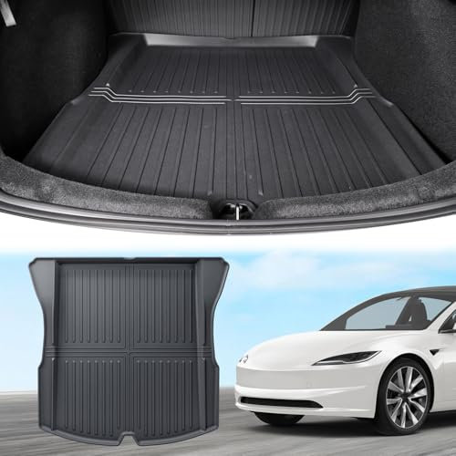ECOZEN Für Tesla Model 3 2024-2025 3D kofferraumwanne Anti-Rutsch-Schutzmatte Allwetter TPE Kofferraummatte High Fit Wasserdicht Verschleißfest Model 3 Zubehör