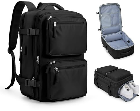 Easyjet Cabin Bag 45x36x20 New Easyjet Travel Backpack Carry On Hand Luggage Bag Small Underseat Cabin Bags Waterproof Rucksack for Men Women with Shoe Compartment, Fit 15.6 Inch Laptop