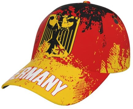 Herren Damen Baseball Cap Deutschland Fahne Flagge Korn Distressed Basecap Verstellbar Outdoor Hut Leicht Snapback Kappe Für Laufen Wander Sport