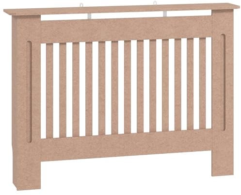 HOMCOM Cubre Radiadores Cubierta de Radiador Moderna Cubreradiador de MDF para Sala de Estar Dormitorio 112x19x81cm Madera Natural