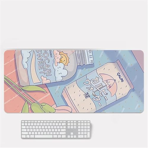 Tapis de Souris,Boissons japonaises Tapis de Souris Gaming XXL 700x400x2 mm Grand Tapis de Bureau,Base en Caoutchouc Antidérapante,Tapis de Clavier d'ordinateur pour Gamer, Ordinateur, PC