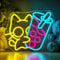 Horseneon Boba Tea Neonlichtschild Getränk Katze Neon licht schild Bubble Tea Neonschilder Getränke Neonlichter für Schlafzimmer Dessertläden Bar Wohnzimmer Geschäft Getränkeladen