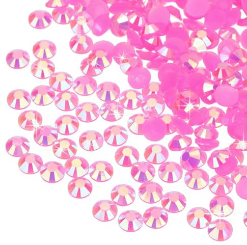 sourcing map 6000 Pcs Hot Pink Resin Flatback Rhinestone SS16 4mm Resin Non Hotfix Rhinestones for Crafts DIY Design, Tumblers, Clothes, Makeup, Nail Art
