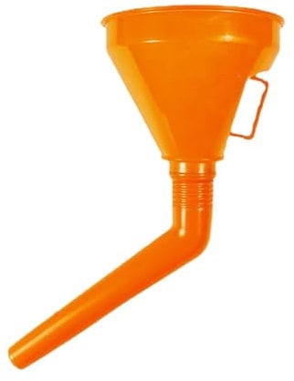 GkgWuxf Embudo flexible, embudo largo - Embudo de boca grande con filtro y asa - Embudo automotriz naranja, embudo de tanque de aceite, embudo de aceite de coche para agua, transmisión, cambio de