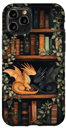 Cute Dragons On Bookshelf Book Dragon Bookworm Book Lover Case for iPhone 11 Pro