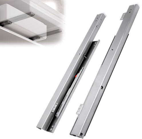WingFly Undermount Drawer Slides Bottom Mount Pull Out Shelf Slider Under Mount Drawer Glides Full Extension Soft Close Drawer Runner Shelf Track 1 Pair for Kitchen Cabinet Drawer (16inch)
