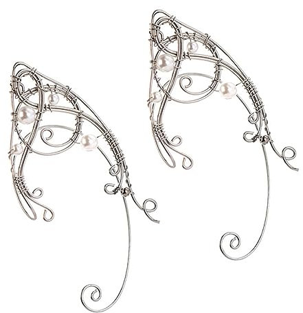 DEARMAMY 2pcs Vintage Elf Ear Cuffs Clip Earrings for Women Retro Ear Hooks Novelty Christmas Earrings Fashion Jewelry for Cosplay