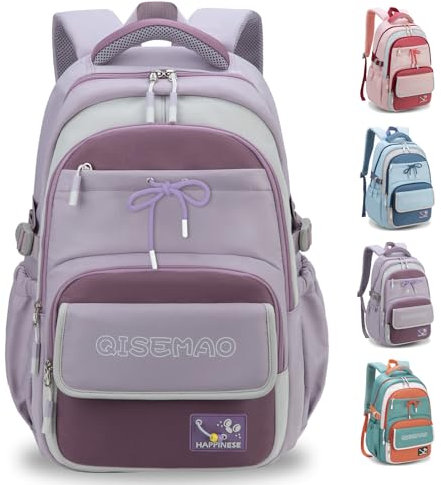 Amythe Zaino Scuola Ragazza Media e Superiore, 2025 Zaino Scuola Ragazzi Adolescenti Impermeabile per 15.6 Laptop, Zaini da Viaggio Casual Leggero e Moda, 22L-Viola