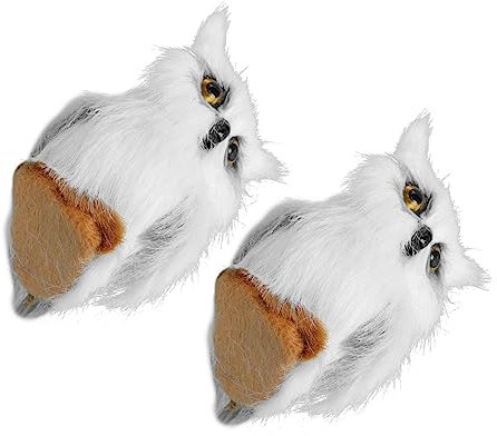 Alipis 2 Stück Simulation Eule Böser Blick- Weihnachtszwerge Eulenbaumspitze Zu Weihnachtsfenster Haftet Geräte Handgefertigte Eule Christbaumschmuck Falsche Eule Plüsch Plastik Weiß
