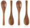 Gosknor 4pcs Small Wooden Spoons Set, 5.12in Mini Wood Teaspoons for Honey Coffee Tea Sugar Desserts Little Tiny Smooth Kitchen Utensils Gadgets for Cooking Eating Serving Stirring Daily Use