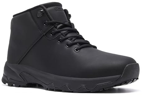 SHULOOK Kochschuhe Herren wasserdichte Küchenschuhe rutschfest Schuhe Herren Gastro Kellner Outdoor OHNE-Stahlkappe Schwarz EU 43
