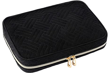 ohodhmnu Faltbares Reise-Schmuckkästchen, Halsketten-Aufbewahrungsbuch, Schmuck zum Sortieren von Schmuck, mit Reißverschluss, transparente Taschen