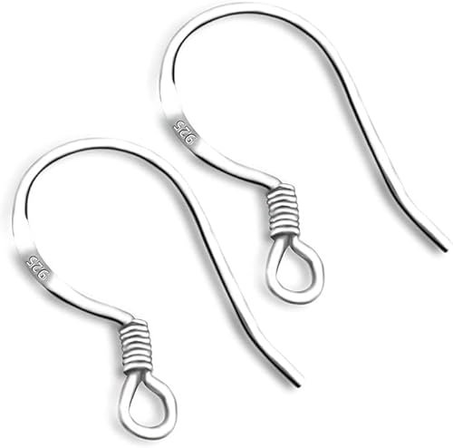 10 Pairs Silver French Wire Earring Hooks Fish Hook Earrings Sterling Silver Earwires Jewellery