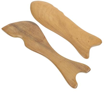 DECORNIJIA 2 Stück Teiliges Fischförmiges Massage-scraping Holz Massage Gua Sha Werkzeug zur Meridianbehandlung Schmerzreduktion und Durchblutungsförderung für Zuhause