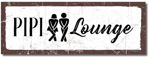 TypeStoff Türschild mit Spruch - PIPI Lounge - Wandschild Dekoschild als Dekoration - 10 x 29 cm aus stabiler PVC Hartschaumplatte 5 mm, ultraleicht - TÜ-01578
