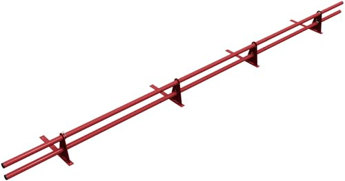 Parotec SCHNEEFANGROHR-Set 3 m für Trapezblech – 2 Rohre, 4 Halter Kirsche | Komplettset 300 cm für Dachpappe & Bitumenschindeln – Schneefang/Dachlawinenschutz, 10 Farben – RAL 3004