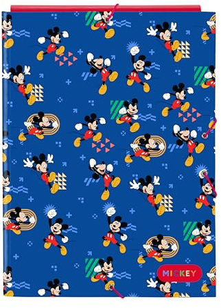 Mickey Mouse Today - Folio-Ordner mit 3 Klappen, ideal für Kinder verschiedener Altersgruppen, bequem und vielseitig, Qualität und Widerstandsfähigkeit, 26 x 36,5 cm