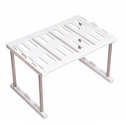 predolo Estante para Cacerolas y Sartenes Acero Inoxidable Estante bajo Fregadero Plegable Organizador de Cacerolas y Sartenes para Refrigerador, Encimera, 45x30x31cm, Apilable