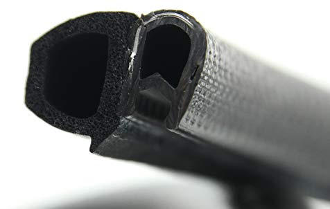 SMI-Dichtungsprofil DS5 für 1-3mm PVC mit Stahleinlage/EPDM Moosgummi selbstklemmend ohne Kleber - Kantenschutz mit Dichtung seitlich, Kantenschutzdichtprofil für Auto, Kofferraum (10 m)