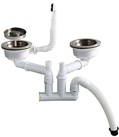 talea doppio lavello di scarico sifone 110/114 MM anti-smell lavabo scarico sifone set con troppopieno