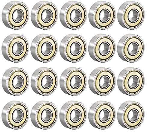 sourcing map 20 Stück 607ZZ Kugellager Doppelschild 7mmx19mmx6mm Kohlenstoffstahl Z1