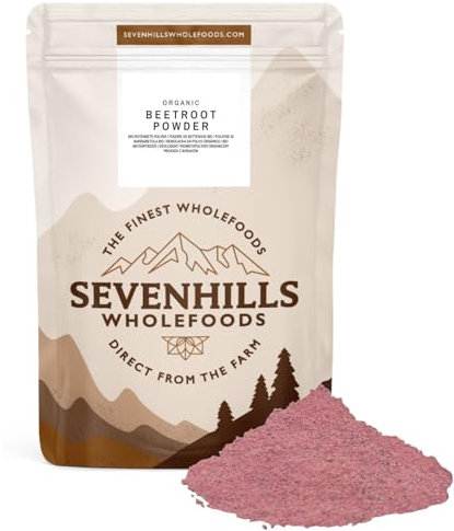 Sevenhills Wholefoods Bio-Rote-Bete-Pulver 200 g für Getränke, zum Backen und Kochen | 100% natürliche Lebensmittelfarbe | Keine Zusatz- oder Konservierungsstoffe | Vegan, koscher