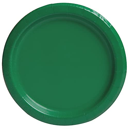 Unique 31864EU - Eco-Friendly Paper Plates - 18 cm - Emerald Green Colour - 20 Count (Pack of 1)