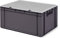 1a-TopStore Design Eurobox Stapelbox Lagerbehälter Kunststoffbox in 5 Farben und 16 Größen mit transparentem Deckel (matt) (grau, 60x40x28 cm)