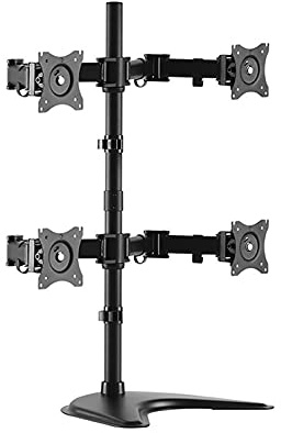 Liudan Monitor Halterung Quad Monitor Stehen Einstellbarer Hochleistungsmonitorständer Metallmonitorhalterung mit freistehender Basis, jeder Arm hält bis zu 17,6 lbs Monitor Tischhalterung