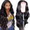 PORSMEER Lace Front Wigs Body Wave Hair Wig Natürliche Welle Locken Synthetische haar Perücke für Damen Schwarz Perücken 150% Dichte 22 Zoll