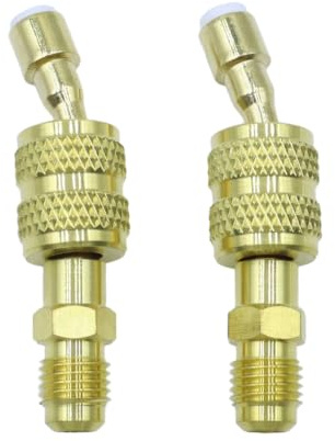 WANGCL 2 Stück R410a Adapter VAU-20C (1/4SAE auf 5/16SAE) Anschlussadapter für Klimaanlage Ladeventil Kühlung