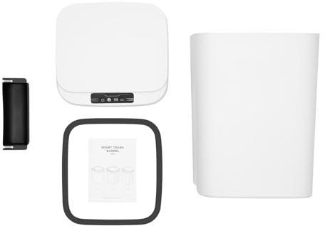 Cubo de basura con sensor para cocina, 16 l, cubo de basura eléctrico con bolsa de basura, anillo de sujeción, sensor automático, cubo de basura de cocina, baño, oficina, multifuncional
