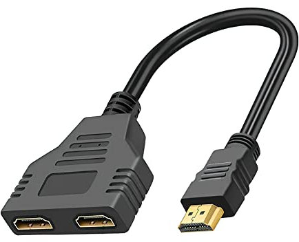 DAWRIS HDMI Splitter Adapter, Splitter HDMI Switch 1080P HDMI Stecker auf Dual HDMI Buchse 1-auf-2 Wege Splitter Kabel Adapter Konverter HDMI Kabel Splitter (1080P,4K,3D)