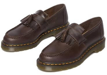 Dr. Martens Unisex Adrian Leather Tassel Loafers, Dark Brown Crazy Horse, 9UK, 11 US Women/10 US Men