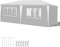 Joparri pavillon 3x6m Wasserdicht Gartenpavillon mit 6 Seitenteilen und Fenstern Gartenzelt stabil UV-Schutz Gartenpavillon für Freien, Garten, Party, Hochzeit, Picknick, Marktstand, Weiß
