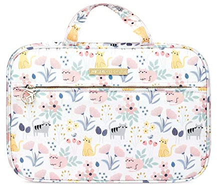 Dizdvizd Beauty Case da Viaggio per Donne, Grande Borsa da Toilette Con Gancio, Impermeabile Trousse Trucchi Cosmetici Organizer -Cat