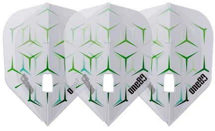 ONE80 Dart L-Style Dart Flights Lukas Wenig LUU Dartflights Hochwertige Flights 180 Micron Stark (Clear Grün)