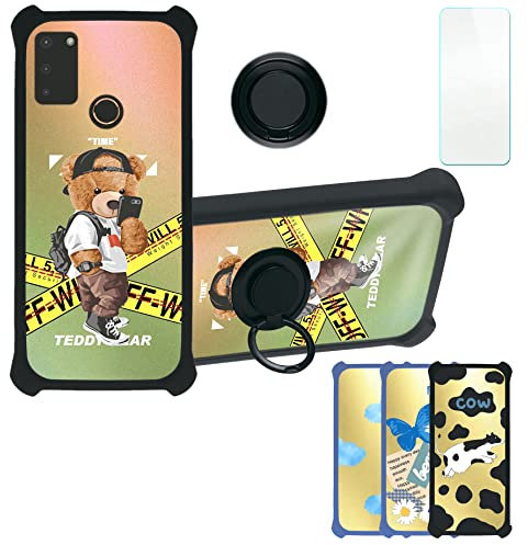 Aroepurt Hülle Für Gigaset GS4 hülle Kompatibel mit Gigaset GS4 Hülle Case Handyhülle Schutzhülle Cover [Mit 9H Härte HD Schutzfolie] PC + Silikon Ständer DJH-PZX