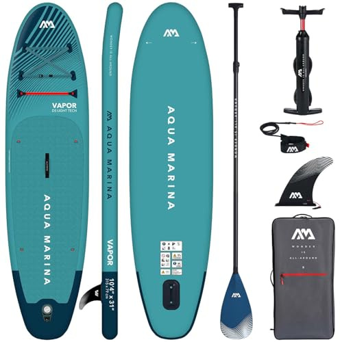 CampSup Aqua Marina Vapor 10'4 – Aufblasbares SUP Board Allround für Anfänger – Stand Up Paddle Board Komplettset – Limited Edition Blau