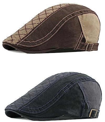 Rivccku Schirmmütze Herren Schiebermütze Jagd Flatcap Newsboy Cap Gatsby Flatcap Einstellbar Flatcap