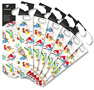 Clairefontaine 618000C - Packung mit 6 Geschenketuis, faltbar, 8x12cm, ideal zum Verschenken von kleinen Objekten & Accessoires, Superhelden, 1 Pack