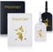 KUIZHEN Reisepasshülle, 4 Stücke Passport Holder und Kofferanhänger Set, PU Leather Gepäckanhänger Passport Cover für Kreditkarten Ausweis und Reisedokumente Schwarz Weiß